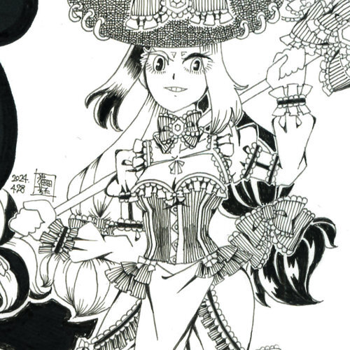 [Pen drawing] Free shipping ★ Doujin Hand-Drawn artwork illustration ★ Original / Girl / Magical girl / Pigtails, Comics, Anime Goods, Hand-drawn illustration