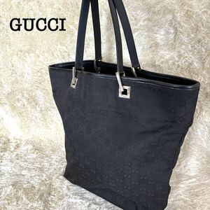 【人気】グッチ トートバッグ GGキャンバス ブラック レザー 肩掛けGUCCI ハンドバッグ 002 1098 3444 男女兼用 メンズ レディース