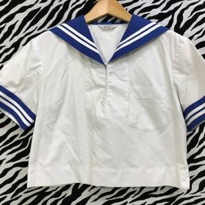 to_0361y ★定形外 配送★ 九州方面 中学 高校 ブルー襟 夏服 半袖 指定セーラー服 サイズ LL程度 ミツタ 製 女子制服の画像1