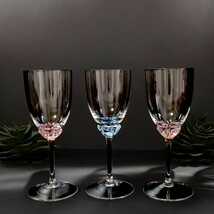 【未使用】ボヘミアグラス　ワイングラス　3客セット クリスタル　ボヘミアングラス_画像1