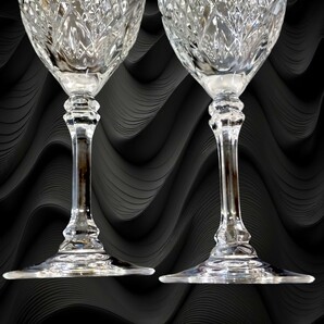 アンティークワイングラス 2客 ペアグラス ヴィンテージ ペアワイングラス クリスタルガラスの画像6