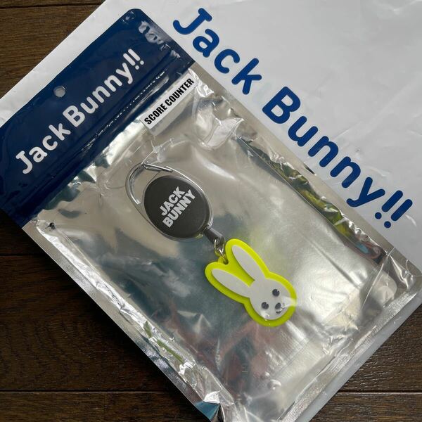 送料無料ジャックバニーbyパーリーゲイツJBうさぎ顔型スコアカウンターレバーボタン付JACK BUNNYカラビナフック付unisex Lime(お買得)新品