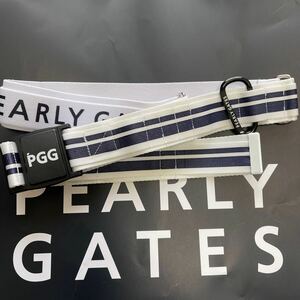 送料無料PGG×PEARLY GATESピージージーパーリーゲイツ希少W NAMEテープベルトMAGNETバックルBACK GOM PGカラビナunisex White(大特価)新品