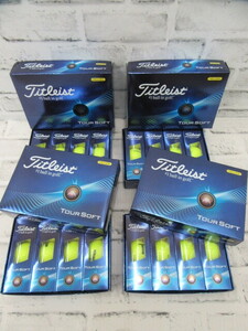 □ 未使用 Titleist タイトリスト ゴルフボール TOUR SOFT YELLOW 1ダース12球×4箱