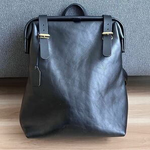 【美品】HERZ ラックスリュック R-143-W-BK バックパック　 レザー