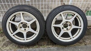 P1レーシング 16インチ8.5j +27 シバタイヤ225/45/16 TW280 22年製の2本。SW20のリアで使用。