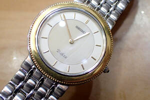 SEIKO/セイコー ドルチェ ◆ 18K/金無垢コンビ 8N40-6060　天然石文字盤？ メンズ腕時計