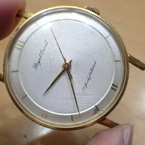 時計店在庫 ロイヤルオリエント/Orient ◆ ゴールド 変わり文字盤 手巻きアンティーク腕時計の画像9