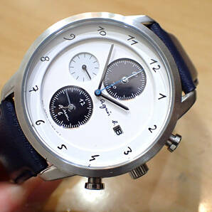 美品 アニエスベー/agnes b. ◆ V172-KKC0 10気圧防水 ソーラー クロノグラフ メンズ腕時計の画像1