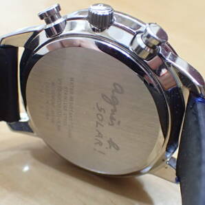 美品 アニエスベー/agnes b. ◆ V172-KKC0 10気圧防水 ソーラー クロノグラフ メンズ腕時計の画像7