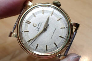 貴重 CYMA/シーマ Cal.R420 ◆ ハーフローター/ゴールド アールデコ バンパー式 自動巻きメンズ腕時計