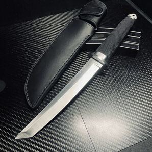 刃厚5mm 352g重量感 超高品質 サバイバルナイフ 鋼製 薪割り シース付き 刃長22cm アウトドア ハイキング 野外登山の画像2