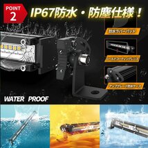 LED ライトバー ワークライト 60W 自動車 作業灯 12V 24V 防水 屋外 前照灯 補助灯 バンパー 高輝度 投光器 汎用 車 バギー トラック ①_画像3