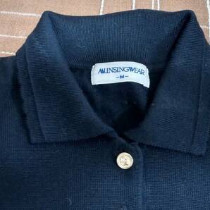 古着☆ Munsingwear 長袖ポロシャツ ウール メンズ Mサイズ 黒 マンシングウェアの画像2