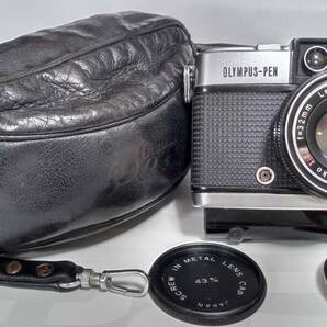 ジャンク品☆ OLYMPUS-PEN D3 F.Zuiko f=32mm 1:1.7☆ケンコーフィルター&カメラケース付 日本製 オリンパスペンD3の画像1