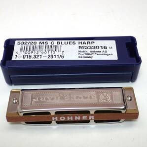 ホーナー ハーモニカ C調 HOHNER 532/20 MS C Blues Harp ブルースハープ 10ホール 4点 まとめ ユーズド品の画像5