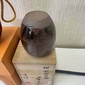 ゆ60★ 茶道先生出 未使用 保管品 笹田有祥 大名物写 茶入  共箱 京都 茶道具 高さ8.5cm 横最大6.5cmの画像5