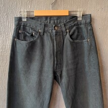 90s Vintage Levi'sリーバイス501 染め加工 ブラック デニムパンツ W32 メンズ レディース 黒 後染め ジーンズ ジーパン ボトムス_画像2