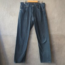 90s USA製 Levi's リーバイス 後染め ブラック デニムパンツ W33 L32 メンズ レディース 黒 ジーンズ ジーパン ボトムス ヨーロッパ_画像1