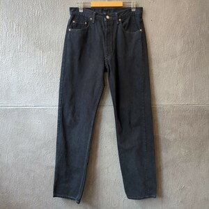 USA製 Levi's リーバイス501 染め加工 ブラック デニムパンツ W33 L34 メンズ レディース ジーンズ ジーパン ボトムス リペア