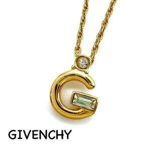 GIVENCHY｜ジバンシィ ネックレス【アクティ】 G/ロゴ ラインストーン ゴールドカラー ヴィンテージ ジバンシー ブランド a488etの画像1