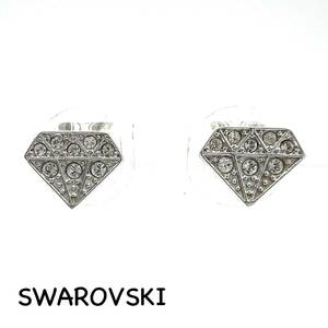 SWAROVSKI｜スワロフスキー ピアス【アクティ】ダイヤモチーフ ラインストーン シルバーカラー スタッドピアス ブランド a496et