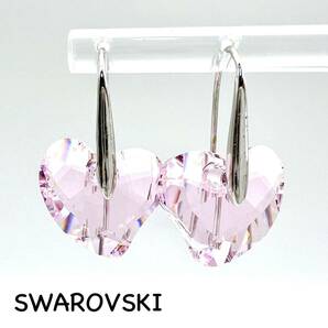 SWAROVSKI｜スワロフスキー フック ピアス【アクティ】ハート ピンク シルバーカラー クリスタルガラス アクセサリー ブランド a497etの画像1