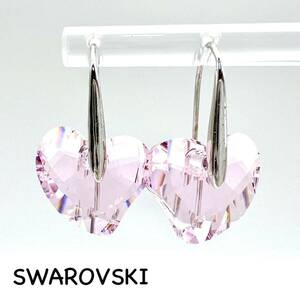 SWAROVSKIl Swarovski крюк серьги [ Acty ] Heart розовый серебряный цвет crystal стекло аксессуары бренд a497et