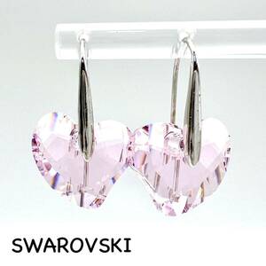 SWAROVSKI｜スワロフスキー フック ピアス【アクティ】ハート ピンク シルバーカラー クリスタルガラス アクセサリー ブランド a497et