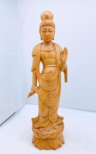 仏像 木製 阿弥陀如来立像 重さ約1.2kg 高さ約41cm 置物 木彫り オブジェ 仏教美術 観音菩薩 美術品 彫刻 コレクション 観音像 観音様