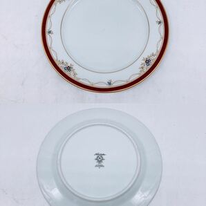 ノリタケ Noritake コーヒー&ソーサー 2個 ケーキ皿セット6個 セットSILK ROAD BONE CHINA 洋食器 金彩 花柄 食器 美品 中古品の画像2