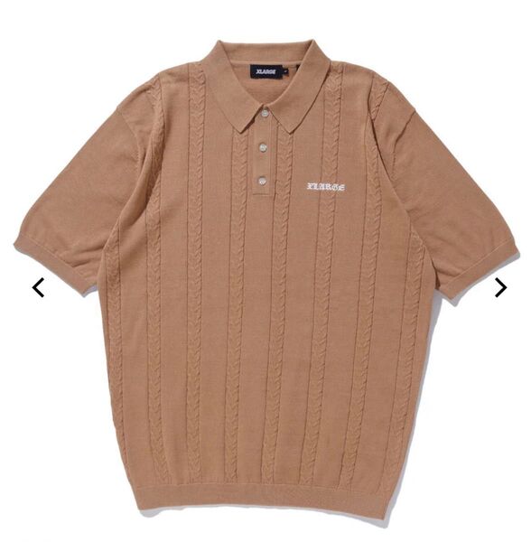 XLARGEEMBROIDERED LOGO KNIT POLO SHIRTエクストララージ ポロ新品カラー ベージュ
