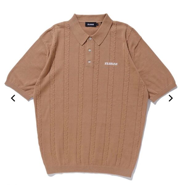 XLARGEEMBROIDERED LOGO KNIT POLO SHIRTエクストララージ ポロ新品カラー　ベージュ