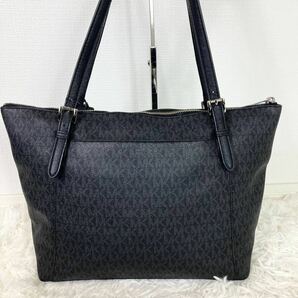 1円【極美品 定価10万】Michael Kors マイケルコース 総柄 サフィアーノ 大容量 A4◎ 肩掛け◎ ビジネス バッグ トート レザー メンズ 黒の画像3