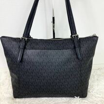 1円【極美品 定価10万】Michael Kors マイケルコース 総柄 サフィアーノ 大容量 A4◎ 肩掛け◎ ビジネス バッグ トート レザー メンズ 黒_画像3