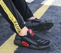 靴 26.5cm【s15黒】 メンズ スニーカー メッシュ シンプル ランニングシューズ フィットネス ウォーキング スポーツ ローカット カジュアル_画像5