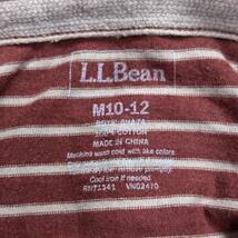 YT1435 L.L.Bean エルエルビーン ボーダーデザイン コットンポロシャツ サイズM10-12（150cm相当）半袖_画像5