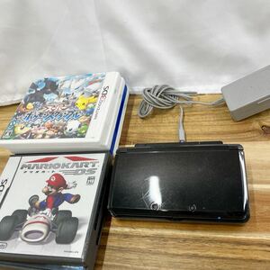 ①Nintendo 任天堂 3DS コスモブラック ソフト 付き 充電器付き 初期化済み