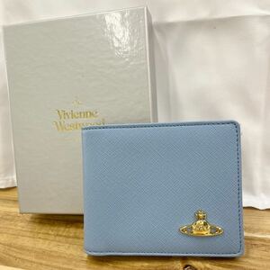 ②1円スタート〜【ほぼ未使用】美品Vivienne Westwood ヴィヴィアンウエストウッド 二つ折り財布 ウォレット 札入れ 