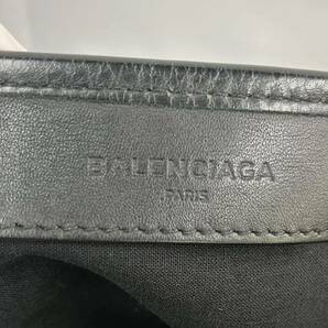 ①1円スタート〜BALENCIAGA バレンシア 希少Mサイズ！ネイビーカバス レザー パンチング ブラックの画像3