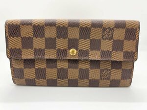 １円 LOUIS VUITTON ルイヴィトン ダミエ ポルトモネ クレディ 長財布 カード入れ2 N61725 中古