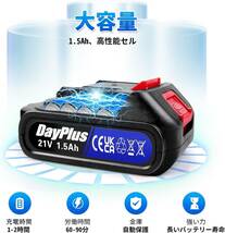 バッテリーx1 DayPlus チェーンソー コードレス チェーンソー 電動チェーンソー ブラシレスモーター 小型チェーンソー 2_画像5