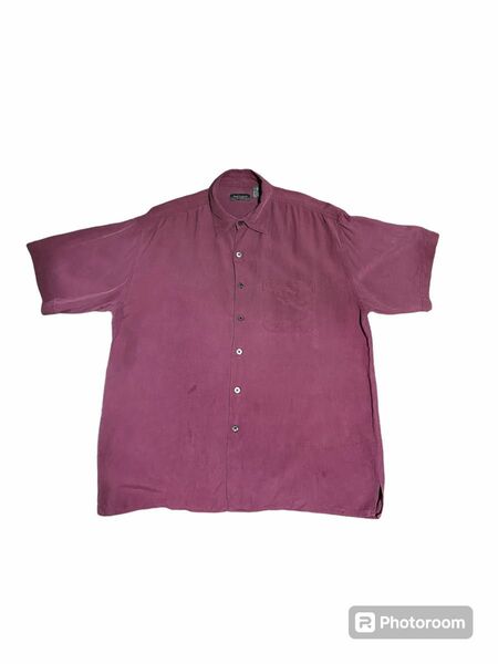 80-90s vintage vanheusen silk shirt M 半袖 半袖シャツ ヴィンテージ