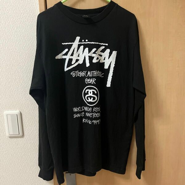 stussyロンT Tシャツ ブラック ステューシー STUSSY Stussy 古着