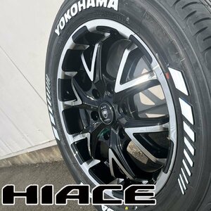 純正車高装着可!! 215/60R17 ハイエース 新品 タイヤホイール4本セット 17インチ 6.5j ホワイトレター 深リム ヨコハマ PARADA PA03