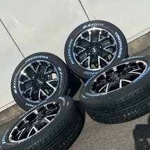 純正車高対応!! 215/60R17 ハイエース 17インチ 6.5j ホワイトレター 深リム 新品 タイヤホイール4本セット ヨコハマ PARADA PA03_画像3