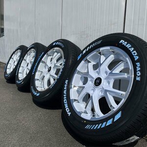 ハイエース 深リム ホワイトレター 17インチ 6.5j 215/60R17 新品 4本セット タイヤホイールセット YOKOHAMA PARADA PA03 ドレスアップ