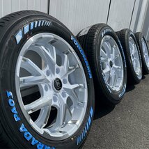 ドレスアップ!! ハイエース 深リム ホワイトレター 6.5j 215/60R17 新品 4本セット タイヤホイールセット YOKOHAMA PARADA PA03_画像1