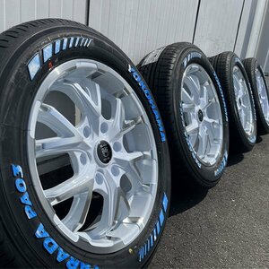 ドレスアップ!! ハイエース 深リム ホワイトレター 6.5j 215/60R17 新品 4本セット タイヤホイールセット YOKOHAMA PARADA PA03