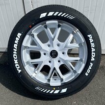 ドレスアップ!! ハイエース 深リム ホワイトレター 6.5j 215/60R17 新品 4本セット タイヤホイールセット YOKOHAMA PARADA PA03_画像2